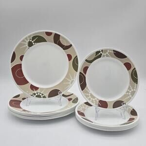 Corelle Vive Martini 7-Dinner Plates And 6-Salad Plates Made In USA 2009-2013